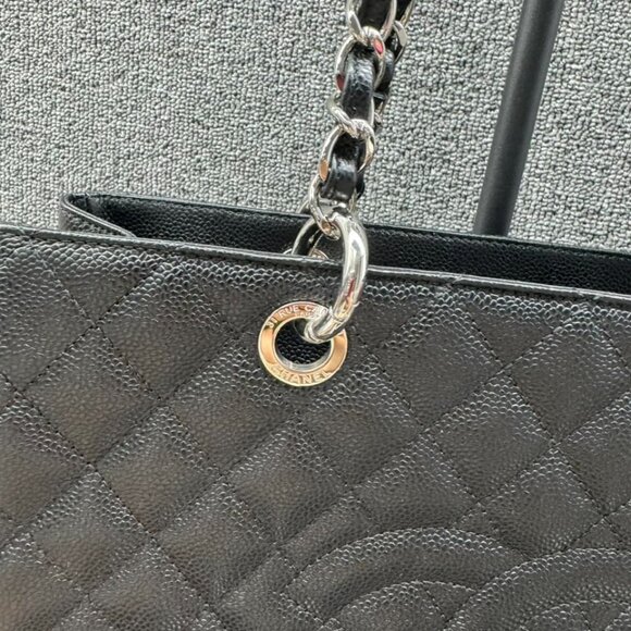 100% Authentic CHANEL GST Black Caviar Tote Bag - Picture 6 of 14